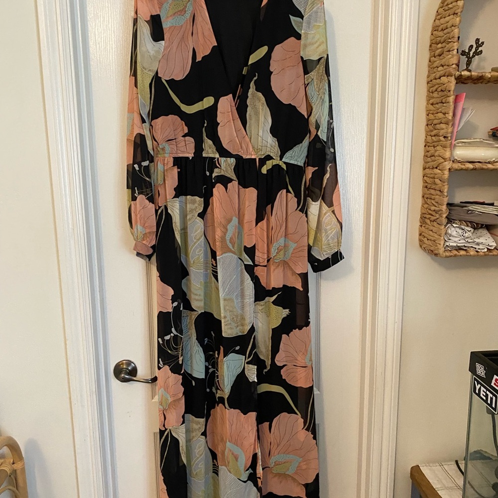 Floral Black Maxi Dress